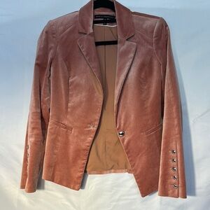White House Black Market Blush Velvet Blazer • Size 00